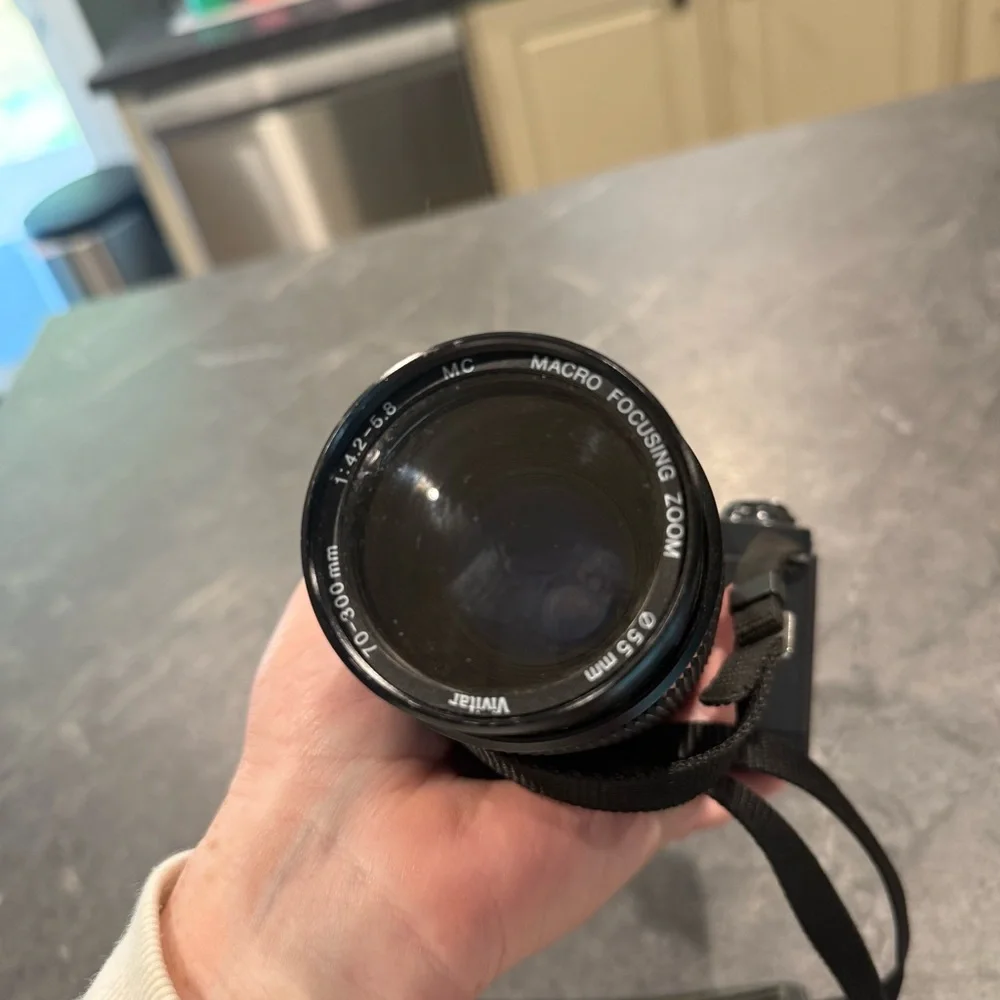 Canon T50 35mm camera vintage working + vivitar macro focus lens